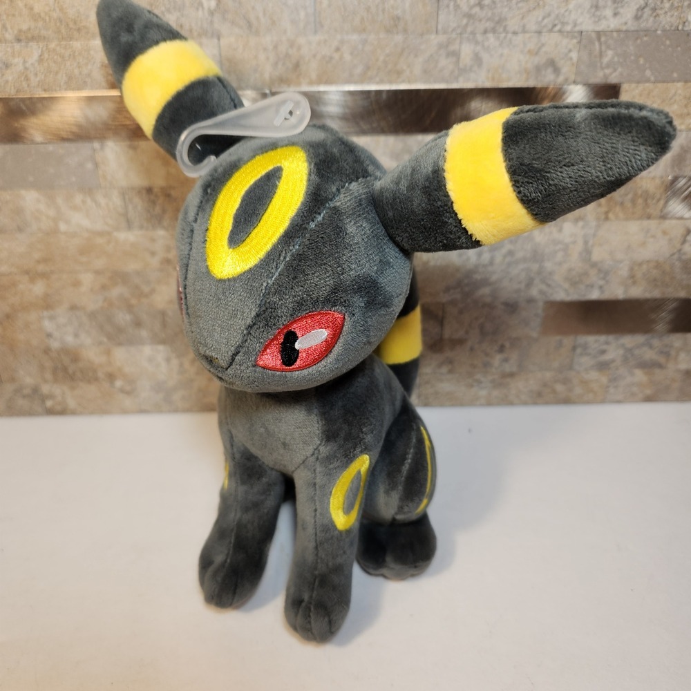 Pokemon Umbreon Plush San-Ei Co MV50813 Black Yellow Sitting Stuffed Toy 8.5"